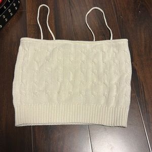 Brandy Melville cream knit tank top.